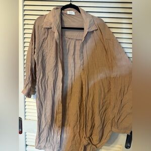 Bluivy Light Brown Button-Up Blouse